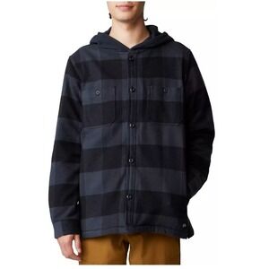 Mountain Hardwear Mens L Plushier Microchill Lined‎ Flannel Shirt Jacket Hooded